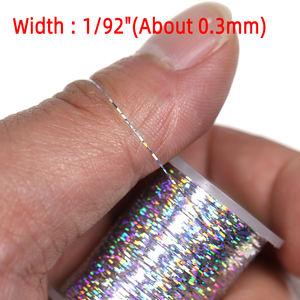 Bande de Mylar étroite de 150 yards/bobine, holographique, paillettes, corps de <span class=keywords><strong>nymphe</strong></span>, nervures, streamer humide/sec, matériaux pour la pêche à la mouche - Product Image 3