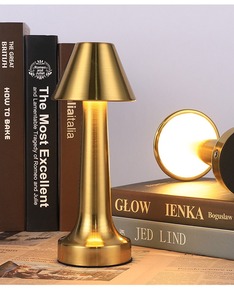 Lampe de bureau rétro en métal en forme d'haltère, rechargeable par USB, lampe de chevet tactile à trois couleurs, variateur d'intensité, veilleuse à changement de couleur - Product Image 4