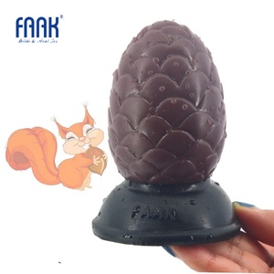 ของเล่นทางทวารหนัก FAAK รูปทรงกรวยสน จุกเสียบก้นแบบดูดกระชับ ผิวสัมผัสลึก กระตุ้นจุดซ่อนเร้น จุกเสียบก้นสำหรับนวด ผลิตภัณฑ์ทางเพศสำหรับผู้ใหญ่ - Product Image 2