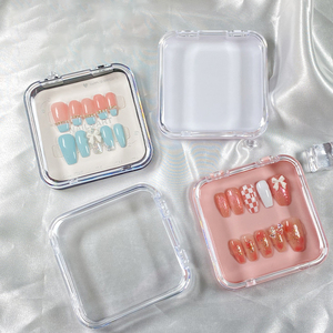Vente en gros de boîtes de <span class=keywords><strong>rangement</strong></span> transparentes pour ongles en rose, plateau à bijoux, boîtes de présentation pour pose d'ongles - Product Image 4