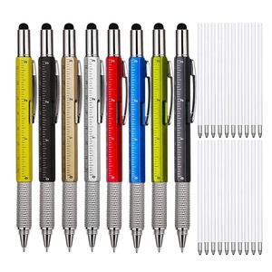La migliore vendita promozionale 6 in 1 costruzione tech di plastica multic strumento penna a sfera - Product Image 4