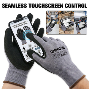 Перчатки рабочие 13G из нейлона и спандекса с нитриловым покрытием, сенсорные, противоскользящие, износостойкие, защитные, для промышленного использования, 12 пар - Product Image 3