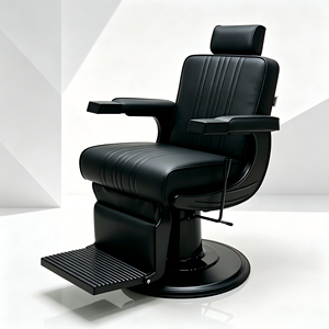 Chaise <span class=keywords><strong>de</strong></span> salon noire <span class=keywords><strong>de</strong></span> style urbain avec surpiqûres côtelées, base sur pieds tout noire et repose-pieds rainuré. - Product Image 1