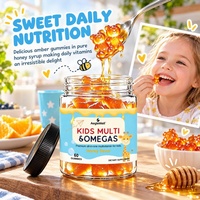 OEM Aeglewell Gummies multivitaminés Omegas pour enfants, saveur miel, 60 unités, favorisent la santé du cerveau et des os des enfants et la vitalité quotidienne