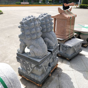 Çin tarzı doğal taş büyük Foo köpek pekin aslan heykeli ve taş aslan promosyon heykel yüksek 100cm - Product Image 4