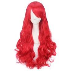 Perruques Cosplay Cheveux Rouges Ondulés avec Dentelle Fibre Haute Température Cheveux Synthétiques Résistants à la Chaleur de Haute Qualité - Product Image 1