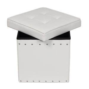 Bailey usine <span class=keywords><strong>prix</strong></span> faux pouf de rangement pliant en cuir - Product Image 2