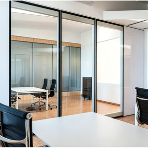 <span class=keywords><strong>Cloison</strong></span> de séparation panoramique moderne en aluminium robuste de 108 mm avec double vitrage, haute stabilité, insonorisation 45 dB, pour bureaux, hôpitaux et écoles - Product Image 3