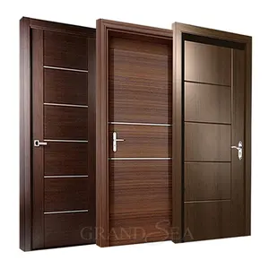 Venta al por mayor puerta de diseño-Puerta interior de madera de nogal, puerta de habitación, último diseño