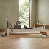 Máquina de Pilates Reformer Profesional de Grado Estudio, con Base de Madera de Roble Macizo con Acabado de Pintura Horneada, Premium para Fitness, Reformer de Pilates de Madera de Arce