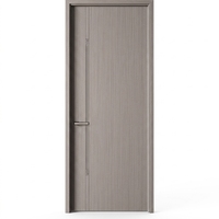 Porte intérieure écologique en bois mélaminé, silencieuse, à fermeture douce, moderne, pré-montée, sans peinture, aspect grain de bois, pour chambre de villa