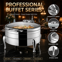 Heißer Verkauf: Luxuriöses rundes Chafing Dish aus Edelstahl – Gastronomie-Buffet-Speisenwärmer direkt vom Hersteller – Chafing Dish Set