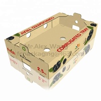 Op maat gemaakte recyclebare stapelbare golfkartonnen fruit- en groentebak met matte laminatie voor koudeketentransport