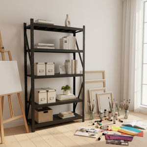 Стеллаж легкой нагрузки с 5-слойным безболтовым автоматическим системой хранения из холоднокатаной стали с защитой от скольжения, коррозии и ЭСР - Product Image 6