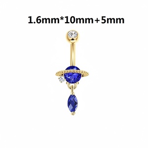 Anelli per <span class=keywords><strong>ombelico</strong></span> blu, anelli pendenti in <span class=keywords><strong>oro</strong></span> 14G per <span class=keywords><strong>ombelico</strong></span> da donna, gioielli per <span class=keywords><strong>piercing</strong></span> all'<span class=keywords><strong>ombelico</strong></span> in acciaio inossidabile - Product Image 6