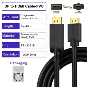Cable Convertidor ULT-unite <span class=keywords><strong>DisplayPort</strong></span> a <span class=keywords><strong>HDMI</strong></span> 1080p 60Hz 3m 5m 10m DP a <span class=keywords><strong>HDMI</strong></span> para Video PC HDTV Escritorio Laptop Monitor - Product Image 5