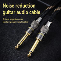 Support Personnalisation 6.35mm mâle à mâle 1/4 Mono Jack Câble audio stéréo en nylon tressé TRS Câble audio pour instrument de guitare