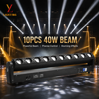 Barre de lumière LED mobile à faisceau 10x40W RGBW 4-en-1 2 °   Contrôle sonore DMX RDM pour l'angle de faisceau lumineux, idéal pour DJ, discothèques, scènes, événements et spectacles