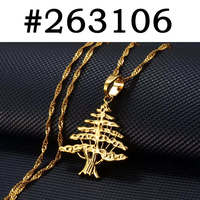 1 pièce Collier tendance avec pendentif drapeau du Liban en cèdre, chaînes du Liban pour femmes et mères, bijoux pour anniversaire # 504162