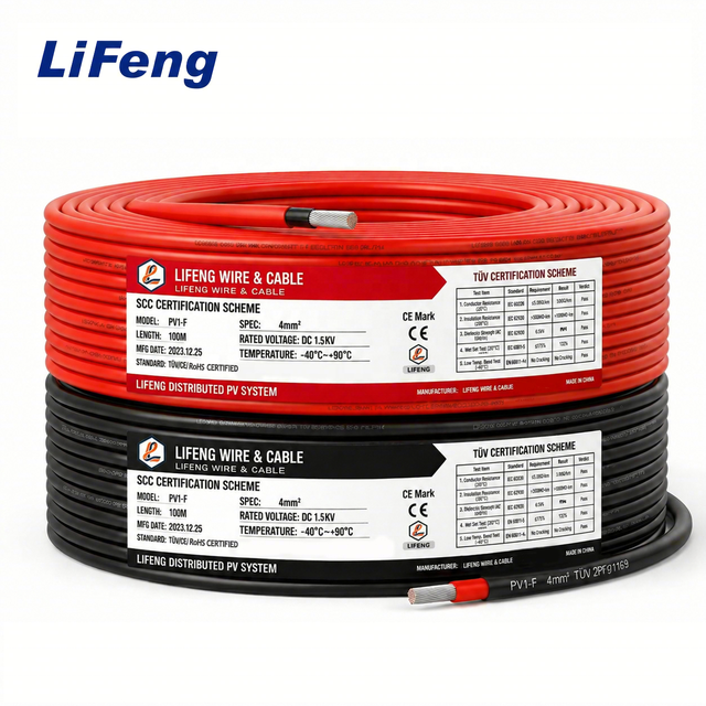 For PV1-F 2 PfG 1169 for Tinned Copper 4mm2 6mm2 XLPO LSZH 1.8kV DC IP67 25-Year Service Life Photovoltaic Power Cable
