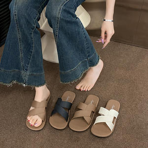 Lazy Man <b>Slippers</b> For Outdoor Wear Stylish <b>Summer</b> Women'S Shoes With Fashionable Trend Versatile Fit And Anti Slip Function - Product Image 2