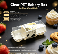 Barquette alimentaire écologique à usage unique en plastique transparent pour pâtisserie, pain, pizza, desserts – Emballage en vrac à emporter