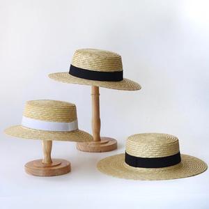 Protezione solare estiva piatta da donna cappello paglia paglia paglia di grano per vacanze al mare Casual e ciclismo - Product Image 2