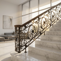 Rampe d'escalier décorative élégante en fer forgé pour l'intérieur