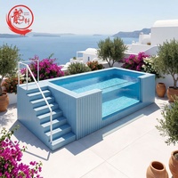 Großer Outdoor-Fiberglas-Swimmingpool für 40ft x 20ft große Container-Tauchbecken – Fiberglas-Aufstellpool für Erwachsene