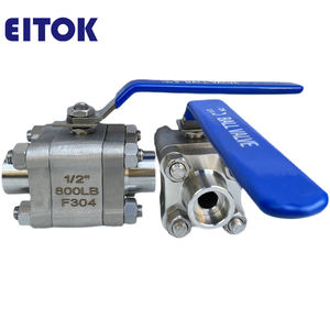 API 598,API 6D Standard 3 pièces corps en acier forgé à <span class=keywords><strong>flotteur</strong></span> mécanique 800LB 1500LB acier forgé A105 3 pièces vanne à bille soudée - Product Image 2