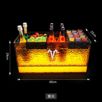 Secchiello per Ghiaccio Illuminato Grande con Portafrutta, Portabicchieri Integrato, Supporto per Vino, per KTV, Nightclub, Snack, Champagne e Birra