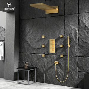 Dipsinidi Minimalist Concealed <b>Shower</b> Set Stainless Steel Square Head Thermostatic Valve Bathroom Use - Product Image 2