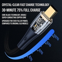 Câble USB Type-C 100W 6A à charge rapide, conducteur en cuivre pur pour téléphones mobiles Android et iOS, écouteurs, gaine en nylon tressé