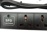 Unidad de Distribución de Energía (PDU) de Aleación de Aluminio de 6 Puertos y 10A, Montable en Rack de 19 Pulgadas, con Protección Contra Rayos, para Uso Doméstico