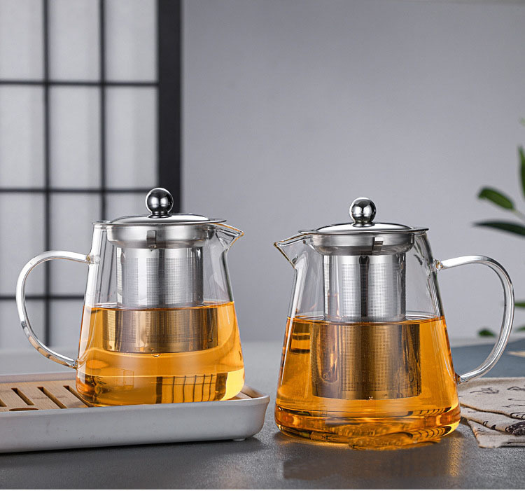 Fast delivery 1L glass Jug & glass Pitcher with ss-304 tea influser Glass drinking jug