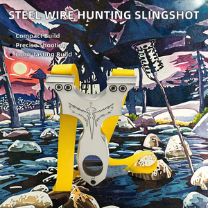 Caccia all'aperto in acciaio inox doppio filo fionda con fascia di gomma resistente fionde e accessori - Product Image 2