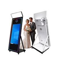 Photomaton miroir magique 70 pouces avec écran tactile 43/32 pouces et flight case, kiosque selfie pour location événementielle (mariages, fêtes)