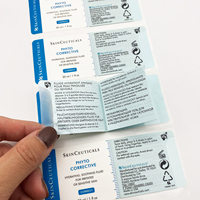 Étiquettes multicouches pliables imperméables 3/4 page, autocollants circulaires en vinyle adhésifs, livret autocollant double face pour bouteilles cosmétiques