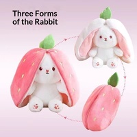 Peluche Lapin Fraise de Pâques avec Rembourrage en Coton PP, Jouet en Peluche à Câliner pour Unisexe, Idéal pour Dormir et Se Câliner