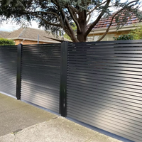 Panneau de clôture de jardin horizontal en aluminium robuste et moderne, facile à assembler, avec design à lamelles thermolaquées