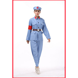 Costume de l'Armée Rouge pour enfants, bleu vert, manches courtes, vêtements de performance pour la danse sur scène, unisexe - Product Image 4