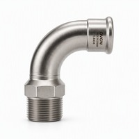 CHNCON Acier inoxydable 90 °    Raccord de tuyau DVGW à extrémités plates pour système d'irrigation