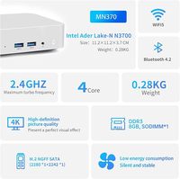 Mini PC para Uso Empresarial (4C/4T) 8GB RAM 128GB SSD Windows 10 WiFi/BT/USB-C/ Gráficos Integrados 4K RJ45 LAN