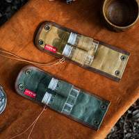Kit de survie portable pour barbecue, café et cuisine de camping, style ferme, avec bouteilles d'huile en verre et toile cirée, pour extérieur, thème jungle, pour café et cuisine.