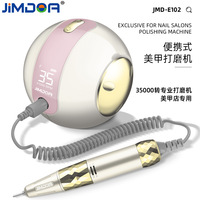 JIMDOA Ponceuse à ongles rechargeable à brosses de charbon, faible bruit, écran LCD, pour polissage, limeage et entretien des ongles ; Ongles