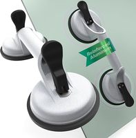 Poignée de ventouse manuelle industrielle robuste de 118 mm en plastique/alliage d'aluminium et caoutchouc, multi-gobelets, pour céramique, capacité 150 kg