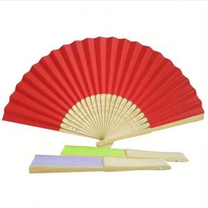 Hot Selling Printed logo Personalized Bamboo Paper <b>Silk</b> Fabric Folding Hand Fans for Wedding Party Gift - Product Image 6