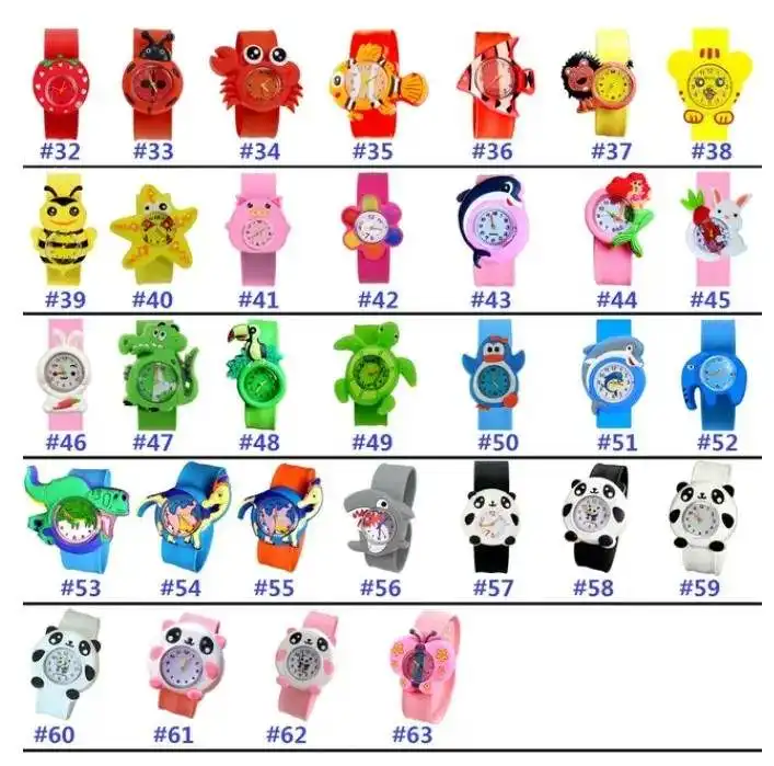 2023 nouveautés designs assortis enfants animaux montres jouer montres panda silicone slap montre pour enfants