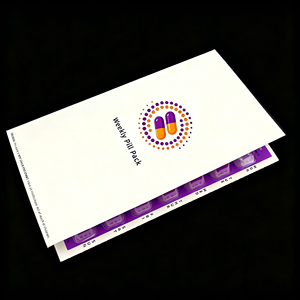 Empaque de Blíster para Farmacia con Sellado en Frío, Tamaño Personalizado, 4 Tomas Diarias, Semanal, Desechable, Tri-Plegable, de PET, Organizador de Píldoras y Medicamentos - Product Image 6