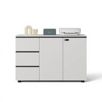 Archivador de Oficina Independiente de Madera Maciza Moderna Shuoran, Diseño Modular, Fácil Montaje, Cerradura con Código, 3 Cajones